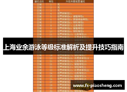 上海业余游泳等级标准解析及提升技巧指南